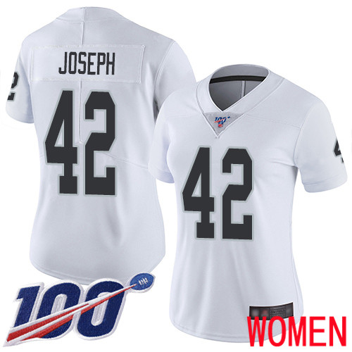 Oakland Raiders Limited White Women Karl Joseph Road Jersey NFL Football 42 100th Season Vapor Jersey